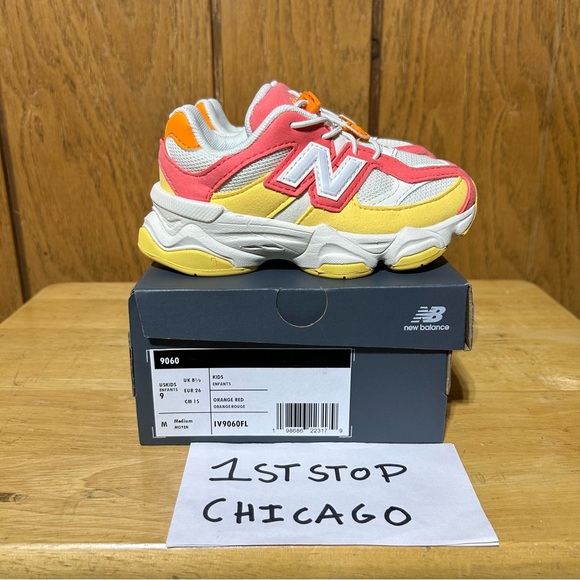 New Balance Other - New Balance 9060 Fluorescent Orange Red TD IV9060FL Toddler Size 9C Sneakers NEW